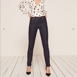 Reformation Women's High & Slim Straight Leg Jeans, Hayes Wash, Size 27